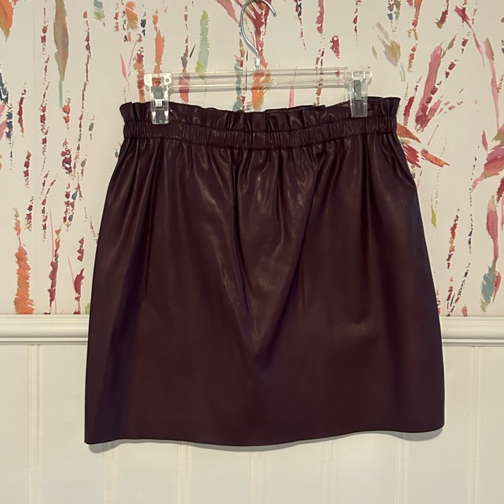 LOFT Faux Leather Skirt in Plum